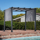 Hanover Steel 8 x 10 Ft. Freestanding Adjustable Gray Canopy | Heavy-Duty Metal Frame with Weather-Protective Powder Coating | HAN-PERGOLA