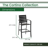 Hanover Cortino Counter-Height Dining Chair, Gray