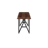 Alpine Furniture Live Edge Bench, 55 x 18 x 18, Brown and Black