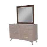 Alpine Furniture Flynn Mid Century Modern Wood Bedroom Mirror in Gray
