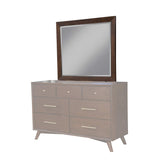 Alpine Furniture Flynn Mid Century Modern Wood Mirror in Black