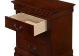 Glory Furniture 3 Drawer Nightstand, 29"H X 21"W X 16"D, Cherry