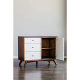 Alpine Furniture Flynn Accent Wood Cabinet in Acorn-White