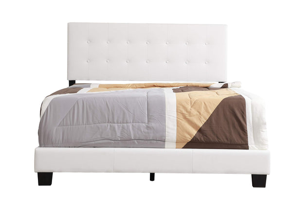 Glory Furniture Caldwell Full, White Upholstered bed,