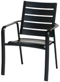 Hanover Aluminum Slatted Dining Chair, Gunmetal