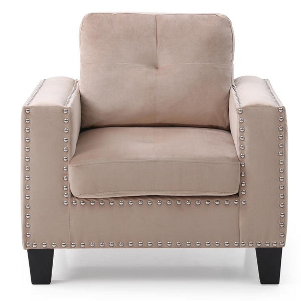 Glory Furniture Nailer Chair, Beige. Living Room Furniture, 36" H x 35" W x 32" D