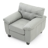 Glory Furniture Gallant Faux Leather Chair in Gray