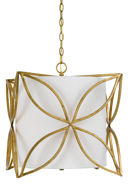 Cal Lighting FX-3602-3 Transitional Three Light Chandelier from Belton Collection in Gold, Champ, Gld Leaf Finish, 16.50 inches