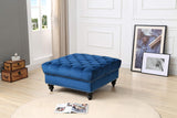 Glory Furniture Nola , Navy Blue Ottoman, 19"H X 35"W X 35"D,