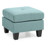 Glory Furniture Twill Tufted Ottoman Teal Ottoman Included