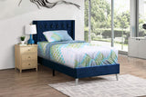 Glory Furniture Bergen Twin, Navy Blue Upholstered bed,