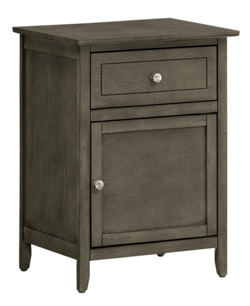 Glory Furniture 1 Drawer /1 Door Nightstand, Gray