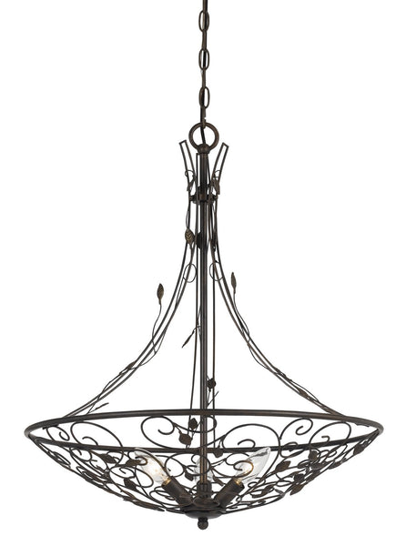 Cal Lighting FX-3560/3 Leaf, Flower, Fruit Three Light Chandelier from Varano Collection in Bronze/Dark Finish, 22.00 inches