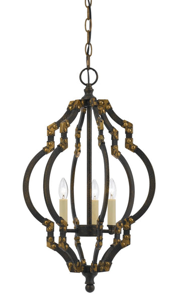 Cal Lighting FX-3593-3 Transitional Three Light Pendant from Howell Collection in Bronze / Dark Finish, 13.00 inches