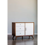 Alpine Furniture Flynn Accent Wood Cabinet in Acorn-White