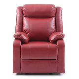 Glory Furniture Ward Faux Leather Rocker Recliner in Red