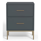 Alpine Furniture Madelyn Two Drawer Nightstand in Slate Gray