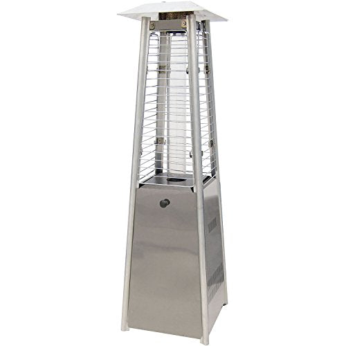 Hanover HAN0201SS Mini Modern Steel Pyramid Propane Patio Heater, Stainless Steel