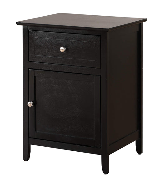 Glory Furniture 1 Drawer /1 Door Nightstand, Black