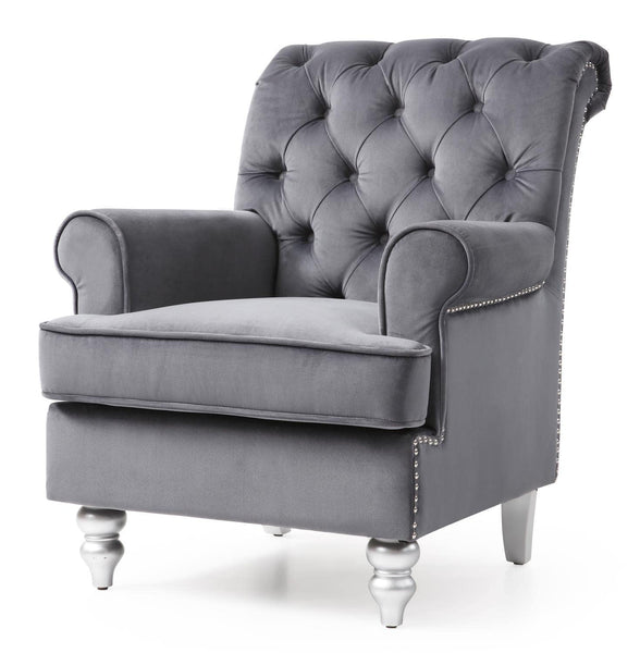 Glory Furniture Anna , Blue Accent Arm Chair, 37" H X 32" W X 35" D