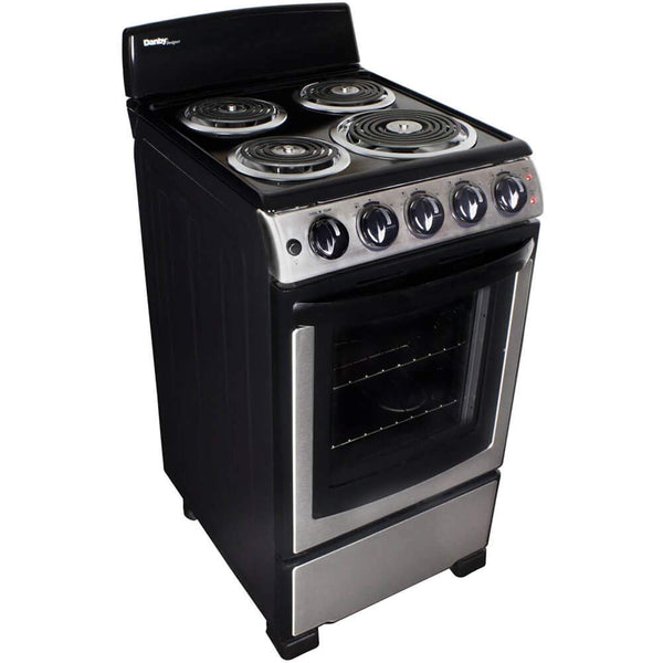 Danby Designer 20-in. Electric Range with Coil Elements and 2.3-Cu. Ft. Oven Capacity in Stainless Steel/Black