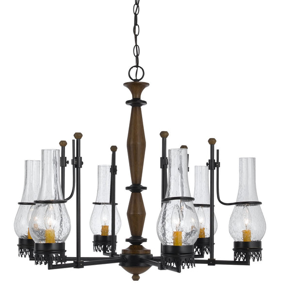 Cal Lighting FX-3564/6 Americana Six Light Chandelier from Trenton Collection in Bronze / Dark Finish, 30.00 inches, Brown, 30X30X25