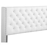Glory Furniture Julie Faux Leather Upholstered Queen Bed in White
