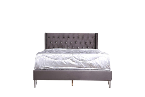 Glory Furniture Bergen Queen, Gray Upholstered bed,