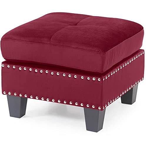 Glory Furniture Nailer G312-O Ottoman, Burgundy