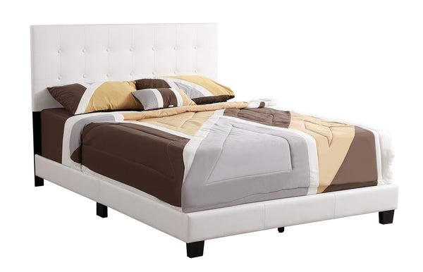 Glory Furniture Caldwell Queen, White Upholstered bed,