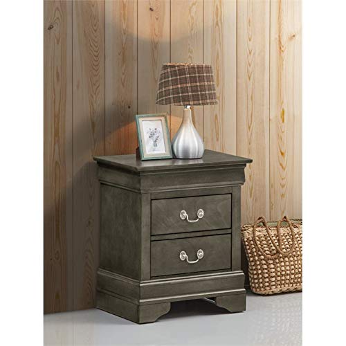 Glory Furniture Hammond Bedroom Furniture, 2 Drawer NightStand, Gray