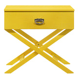 Glory Furniture Xavier 1 Drawer Nightstand in Yellow