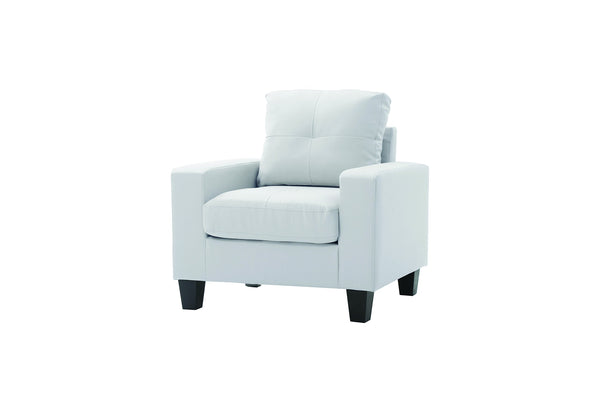 Glory Furniture Newbury Faux Leather Club Chair in White