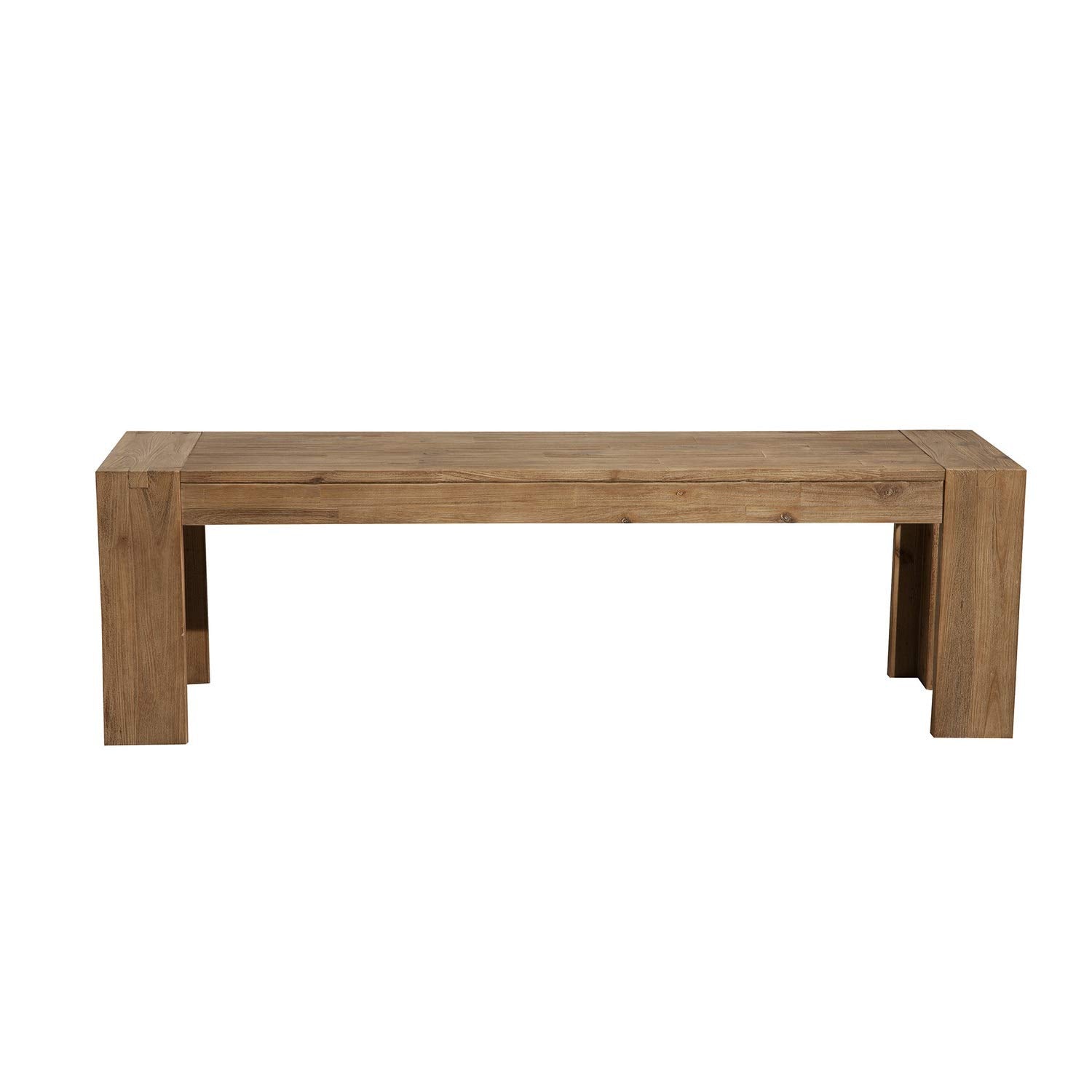 Alpine Furniture Seashore Wood Dining Bench in Antique Natural (Brown)