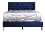 Glory Furniture Bergen Queen, Navy Blue Upholstered bed,