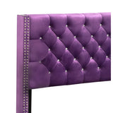 Glory Furniture Julie Velvet Upholstered Queen Bed in Purple