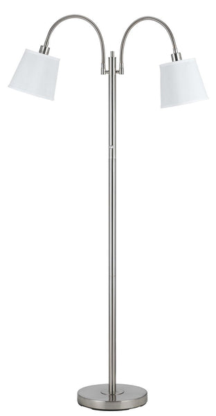 Cal Lighting BO-2444FL-BS Transitional Two Light Floor Lamp from Gail Collection in Pwt, Nckl, B/S, Slvr. Finish, 38.00 inches
