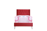 Glory Furniture Bergen Twin, Maroon Upholstered bed,