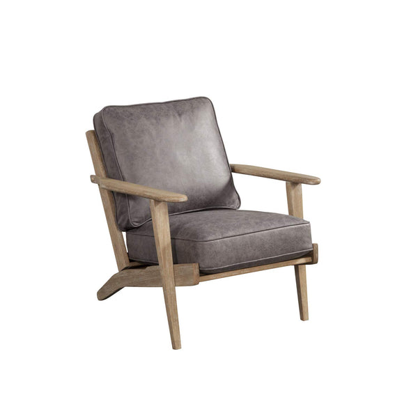 Alpine Furniture Artica Wood Lounge Chair in Gray
