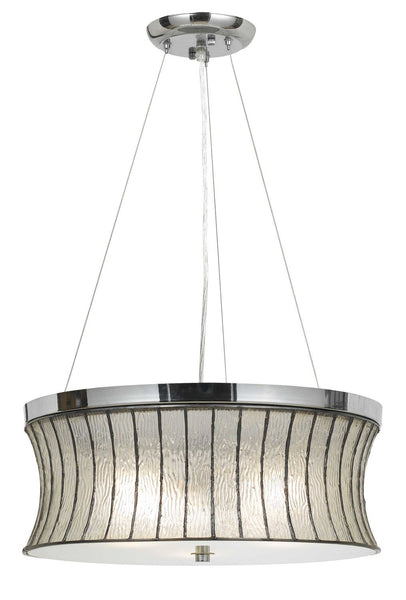 Cal Lighting FX-3546/1P Transitional Three Light Pendant from Pendant Collection in Pewter, Nickel, Silver Finish, 18.00 inches
