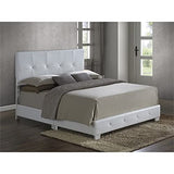 Glory Furniture Nicole Faux Leather Upholstered Full Bed in White