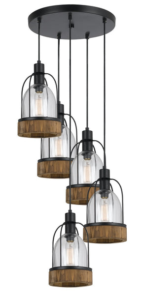 Cal Lighting FX-3584-5 Restoration Five Light Pendant from Beacon Collection in Bronze / Dark Finish, 20.00 inches