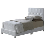 Glory Furniture Nicole Faux Leather Upholstered Twin Bed in White