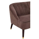 Alpine Furniture Deco Upholstered Accent Bench in Brown