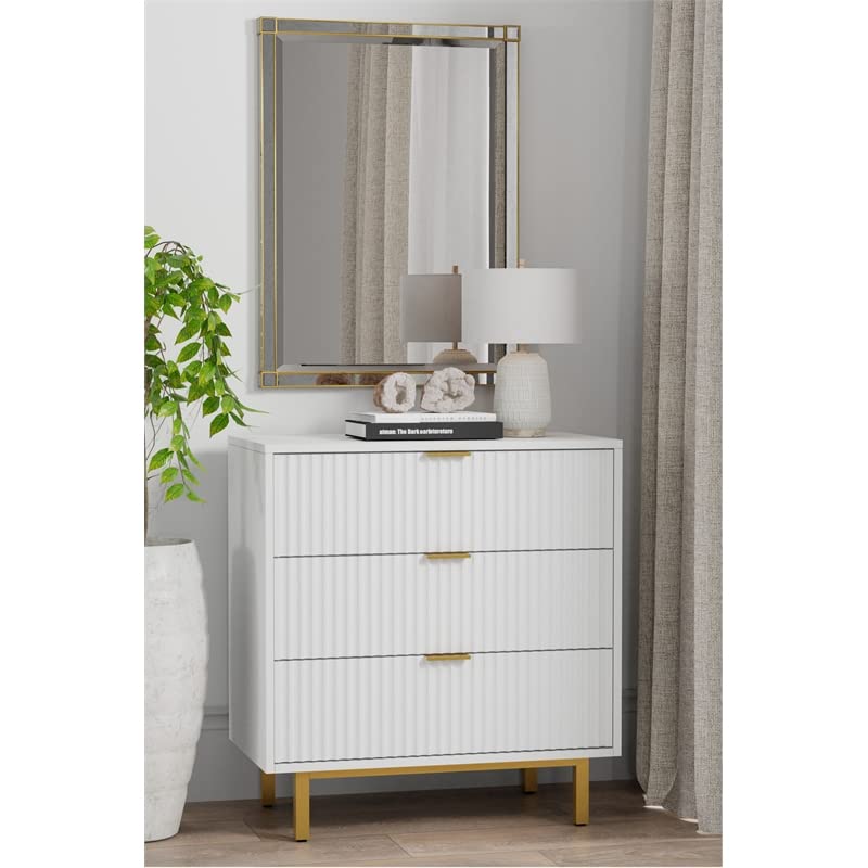 Origins by Alpine Casey 3 Drawer Small Chest in White