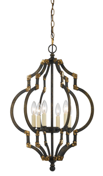 Cal Lighting FX-3593-6 Transitional Six Light Pendant from Howell Collection in Bronze / Dark Finish, 17.00 inches
