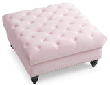 Glory Furniture Nola , Pink Ottoman, 19"H X 35"W X 35"D,