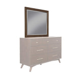 Alpine Furniture Flynn Mid Century Modern Wood Bedroom Mirror in Gray