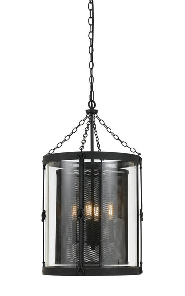 Cal Lighting FX-3617-4 Restoration Four Light Chandelier from Westchester Collection in Bronze / Dark Finish, 17.00 inches