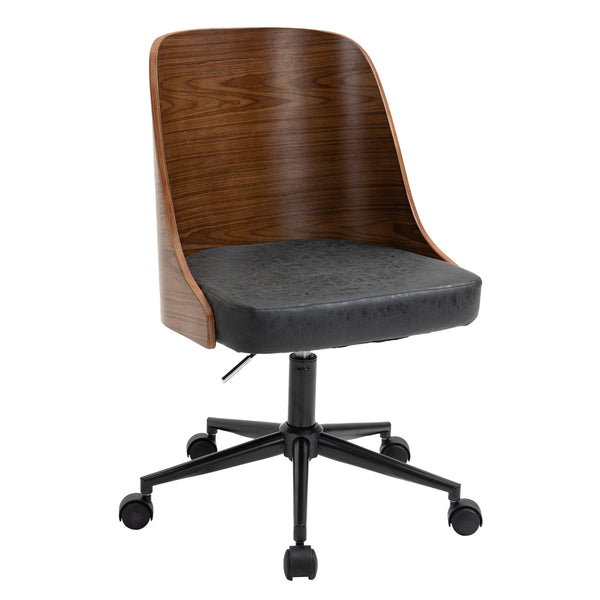 OS Home and Office AW804 Office Chair, Black and Wood